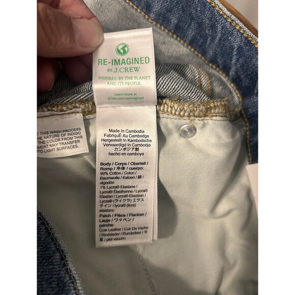 New J. Crew Demi Boot Crop Denim Jeans Women’s Size 30 Whiskered Medium Wash - Picture 8 of 8